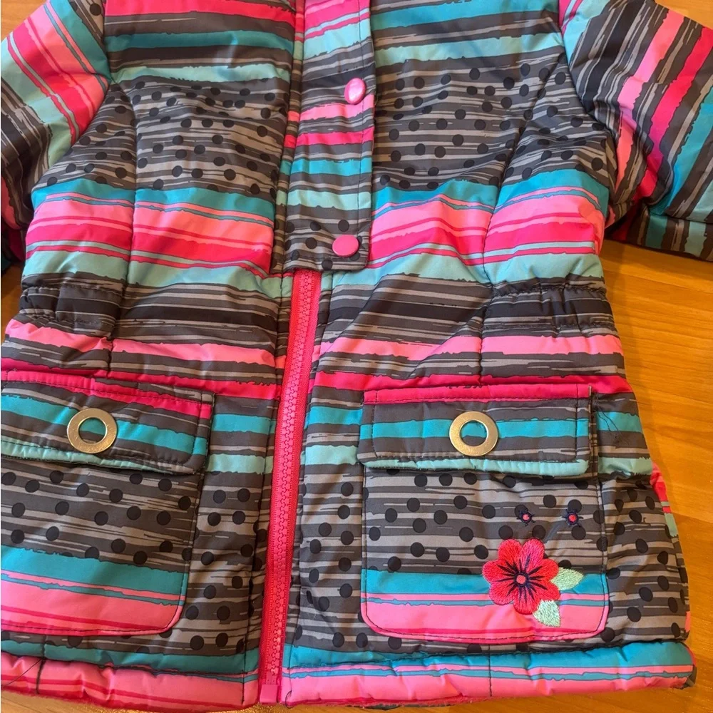 Wippette Kids‎ Girls Striped Jacket with Pink Interior
